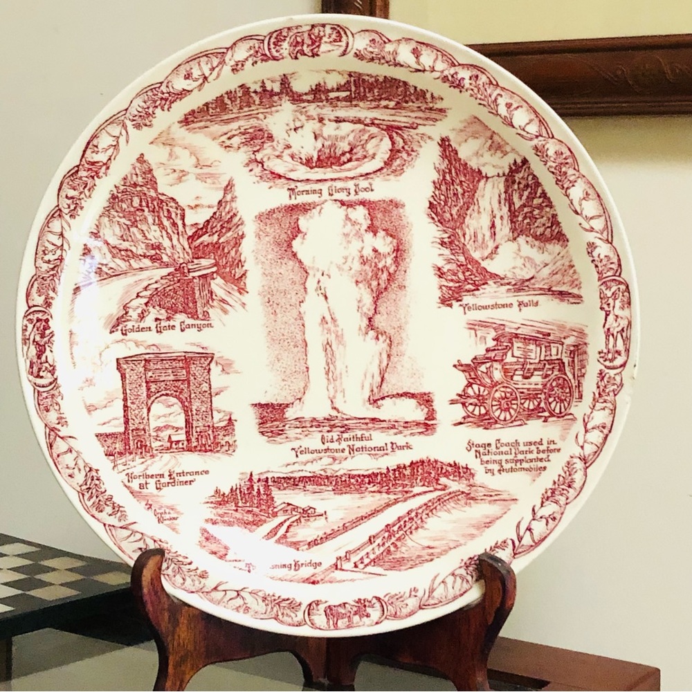 Vintage Vernon Kilns Yellowstone National Park Plate